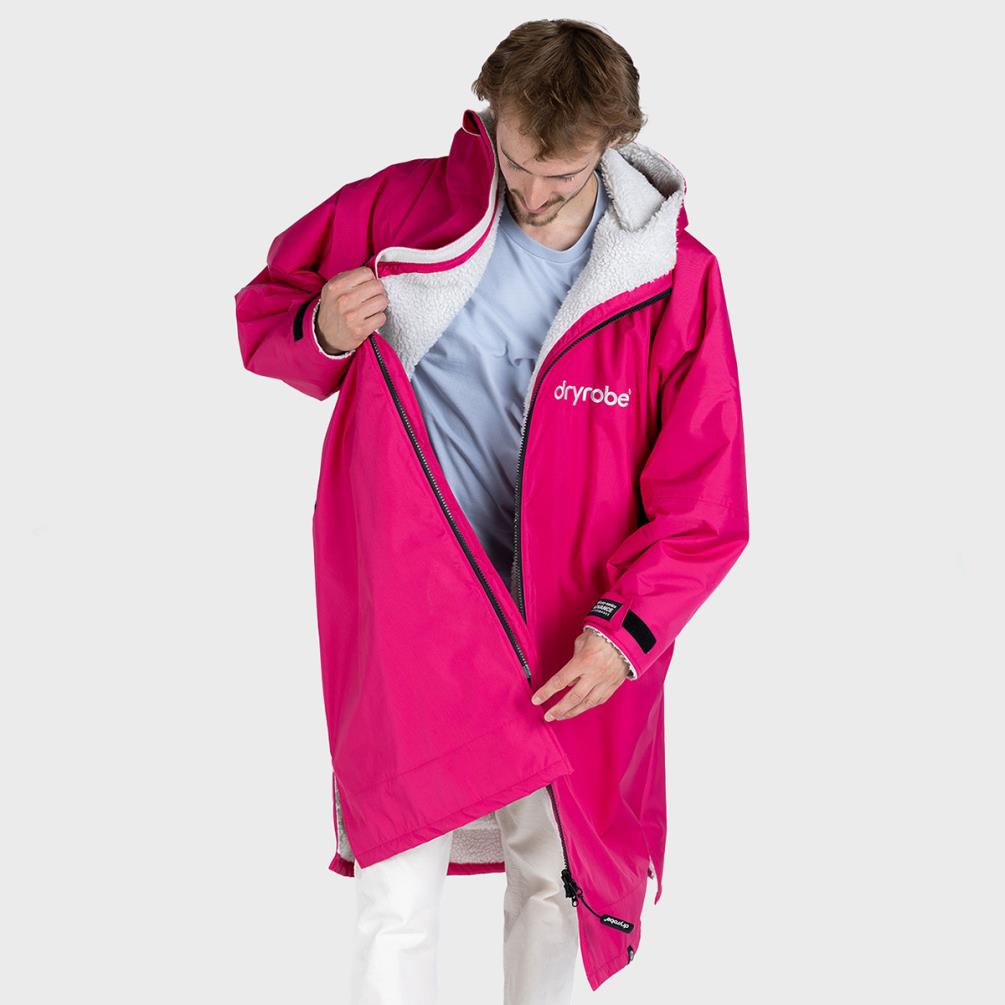 dryrobe Advance Long Sleeve Changing Robe - Pink / Light Grey Extra Image 2